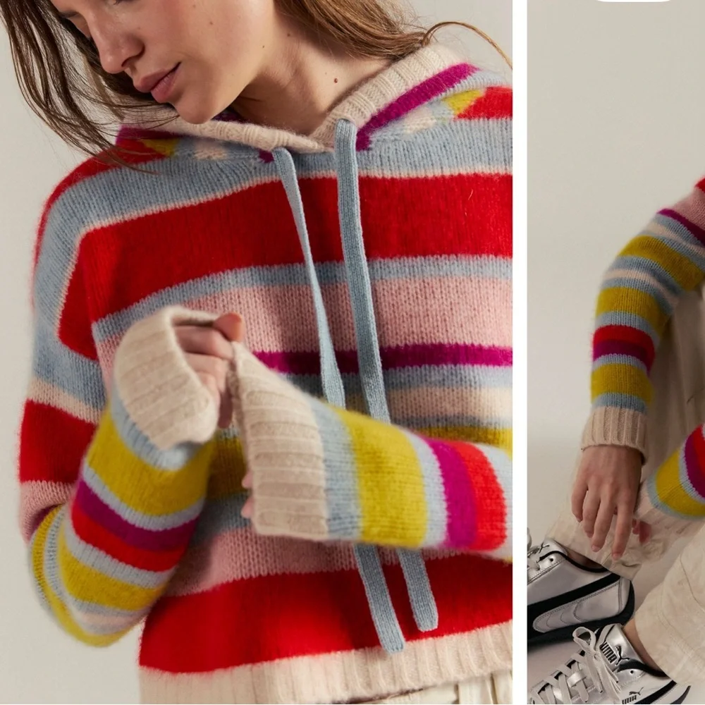 Free People Candy Lane Cashmere Hoodie, M